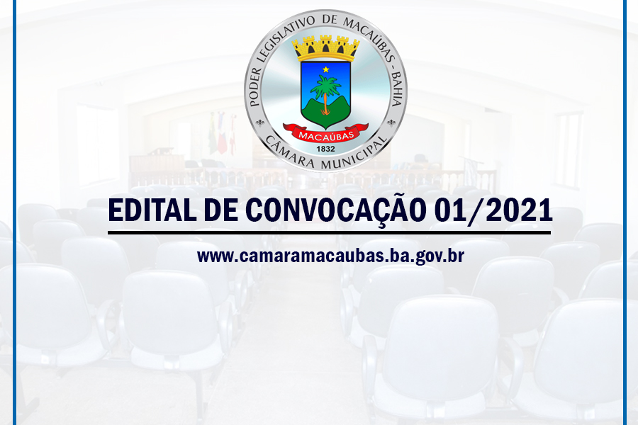 EDITAL DE CONVOCAÇÃO PARA SOLENIDADE DE POSSE DO 1º (A) SUPLENTE DE VEREADOR